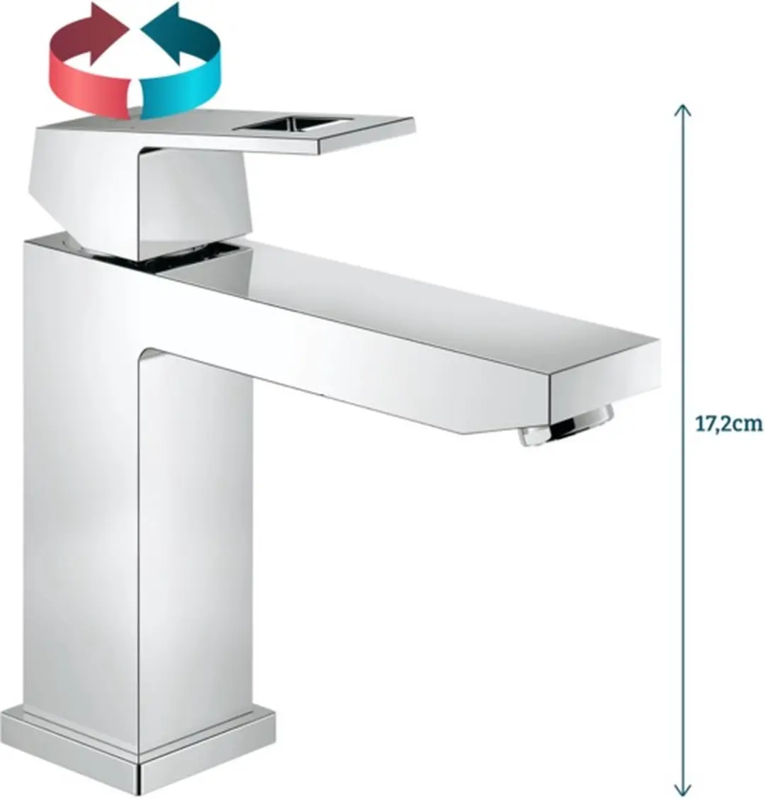 Grohe Eurocube Wastafelkraan M-size - Chroom - afbeelding 4 van 6