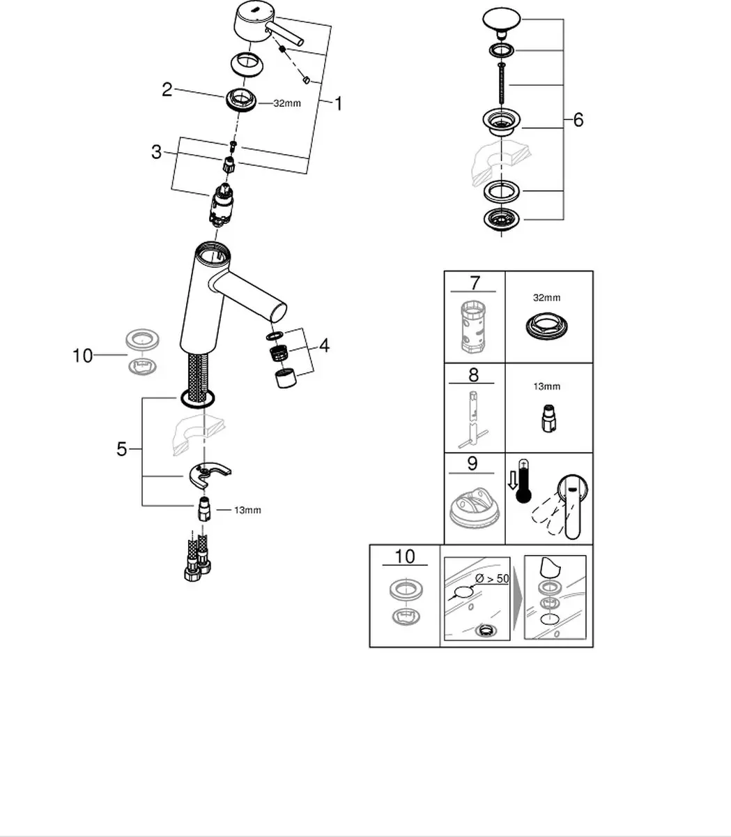 Grohe Concetto Wastafelkraan 23451001 - Medium uitloop - Chroom - afbeelding 6 van 6