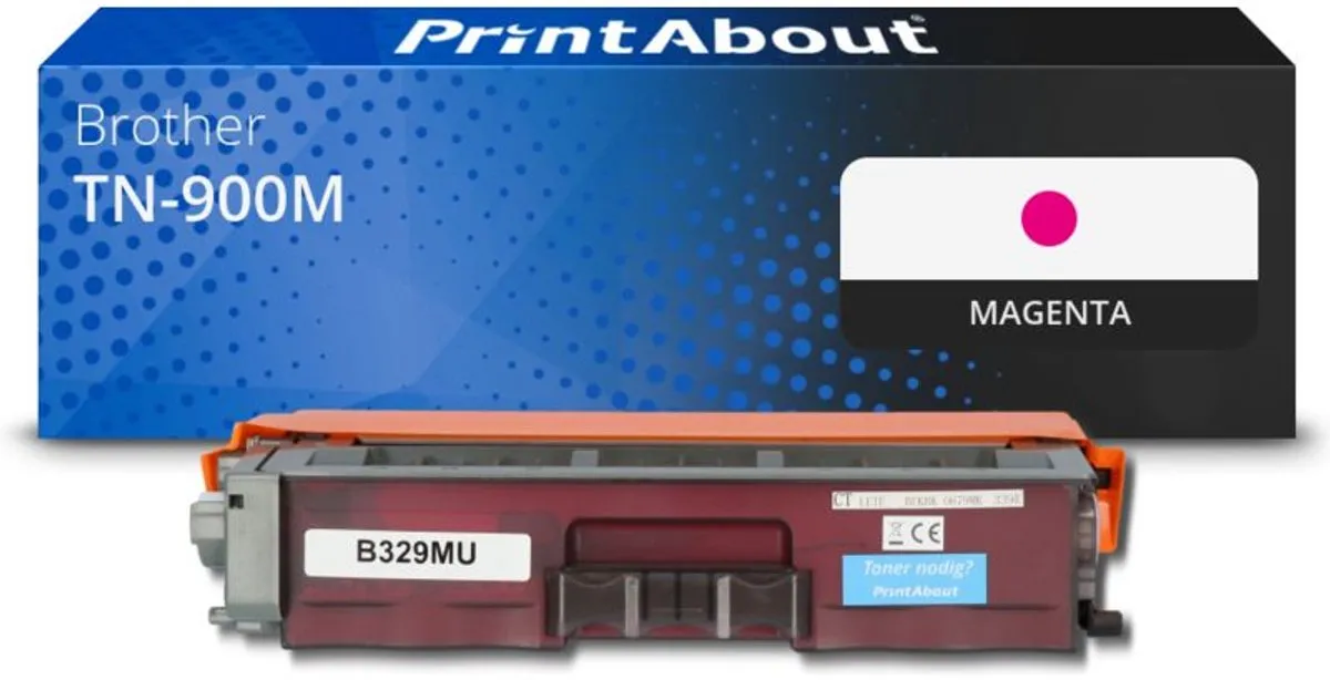 PrintAbout Brother TN-900M Toner - Magenta - 6.500 pagina's
