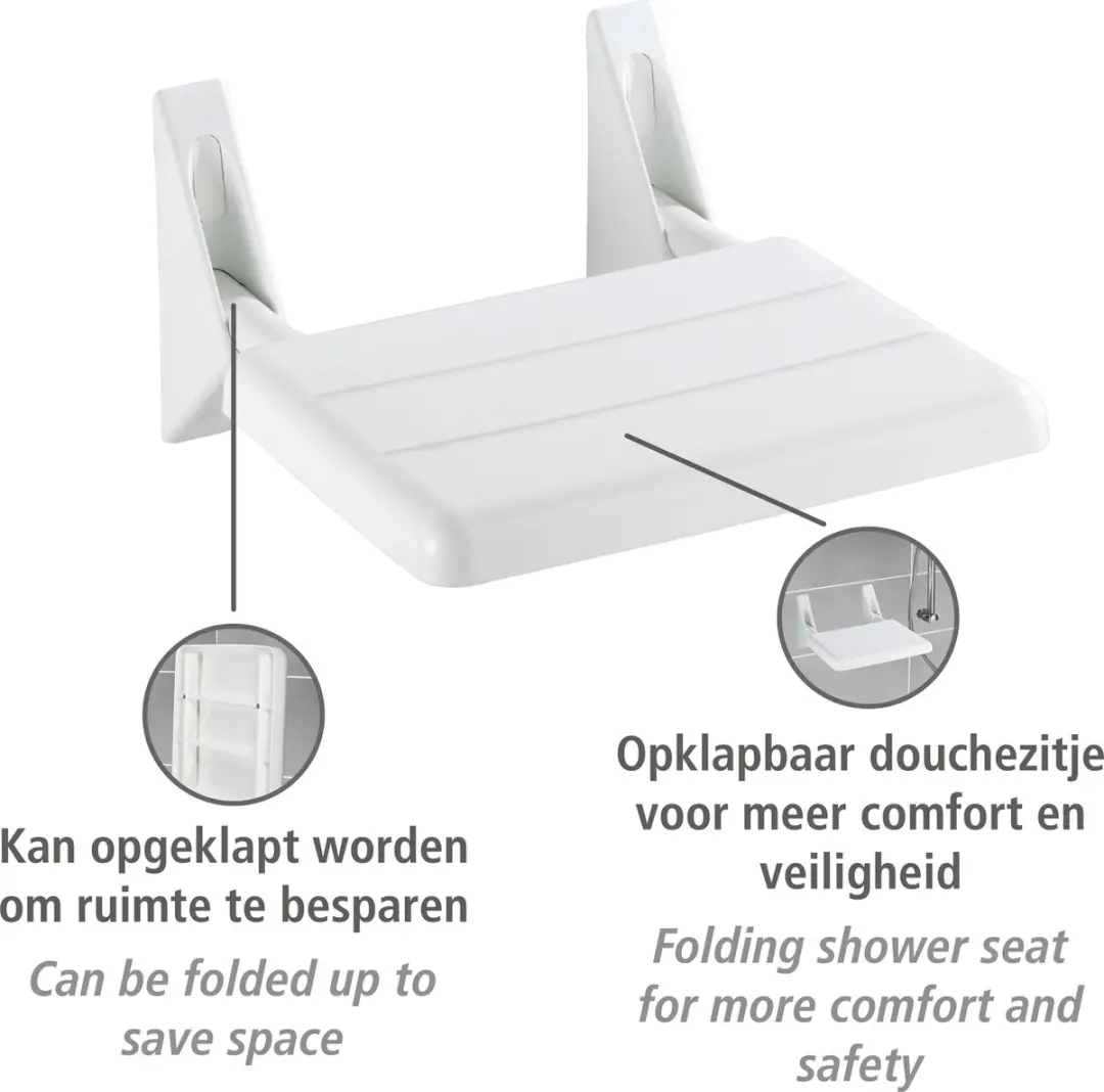 Wenko Secura Douchezitje 120kg - Wandmontage Wit - afbeelding 5 van 6