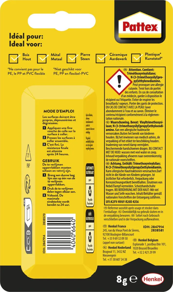Pattex 100% Repair Gel 8g - afbeelding 3 van 6