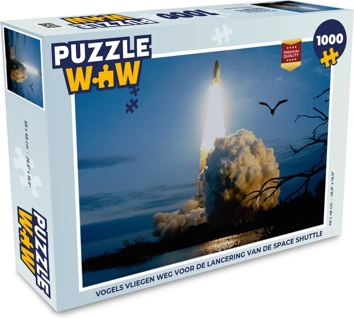 PuzzleWow Vogels vliegen weg Space Shuttle Legpuzzel 1000 Stuks - Multicolor