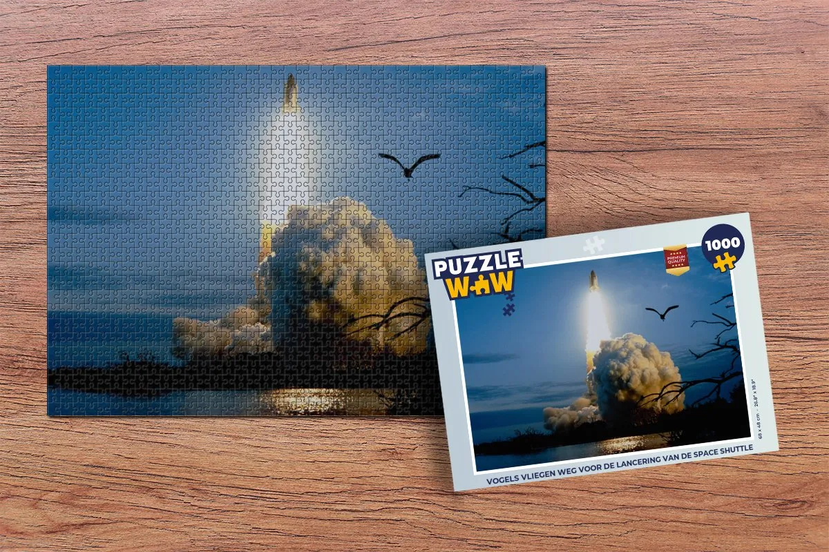 PuzzleWow Vogels vliegen weg Space Shuttle Legpuzzel 1000 Stuks - Multicolor