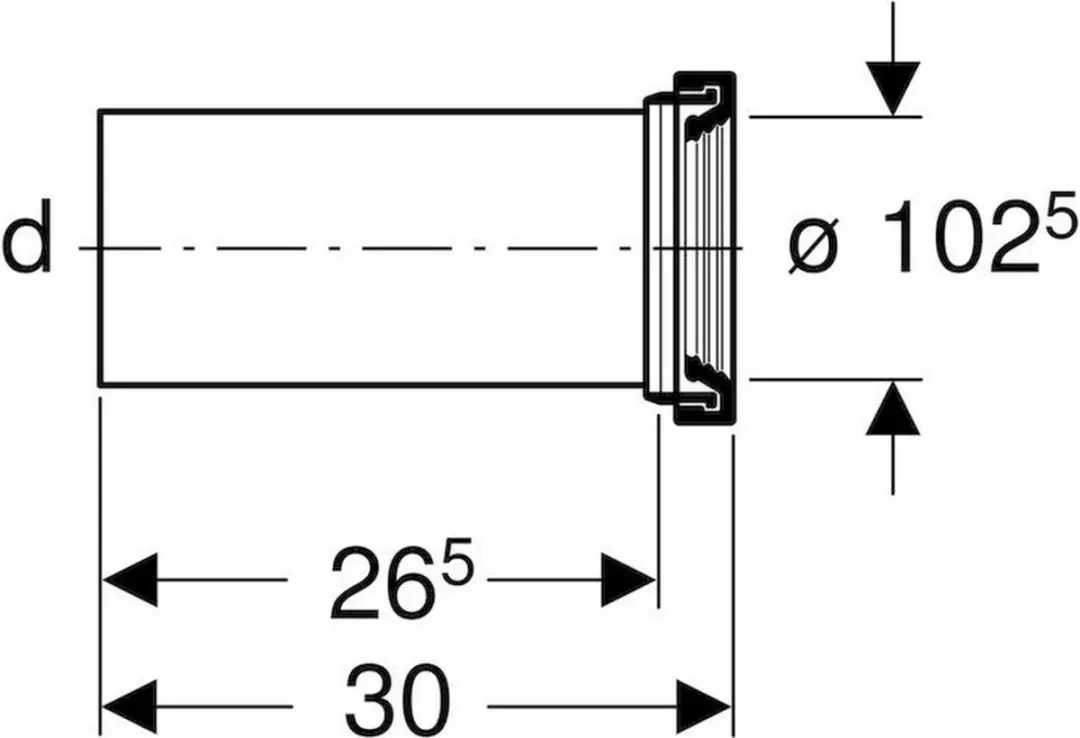 Geberit Monolith Aansluitpijp 131.083.16.1 - afbeelding 3 van 3