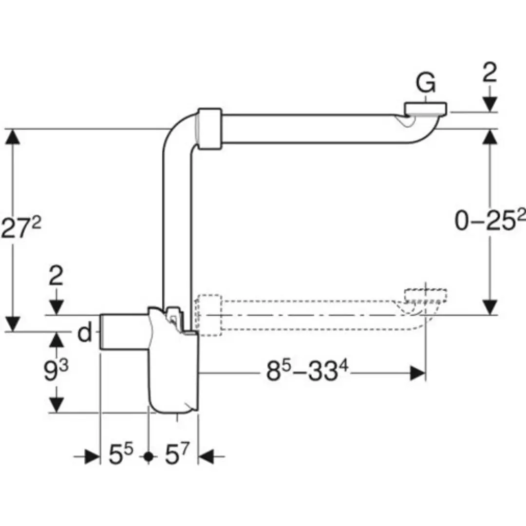 Geberit Tauchrohrsiphon 151.116.11.1 - Wit - afbeelding 3 van 4