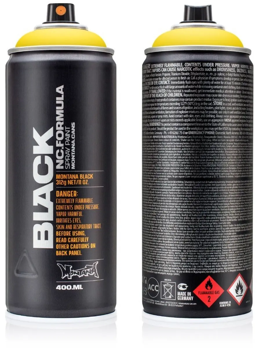 Montana BLACK P1000 Power Yellow spuitbus 400ml
