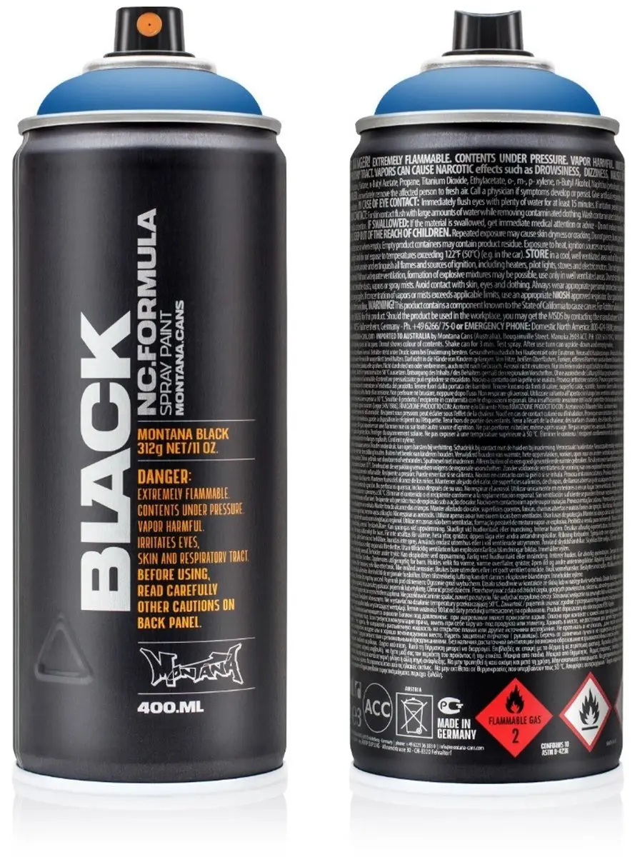 Montana BLACK P5000 Power Blue spuitbus 400ml