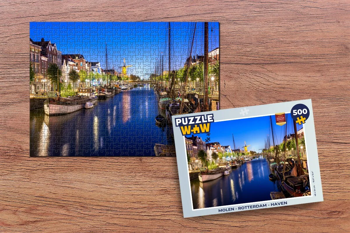 PuzzleWow Rotterdam Haven Legpuzzel 500 Stuks - Multicolor