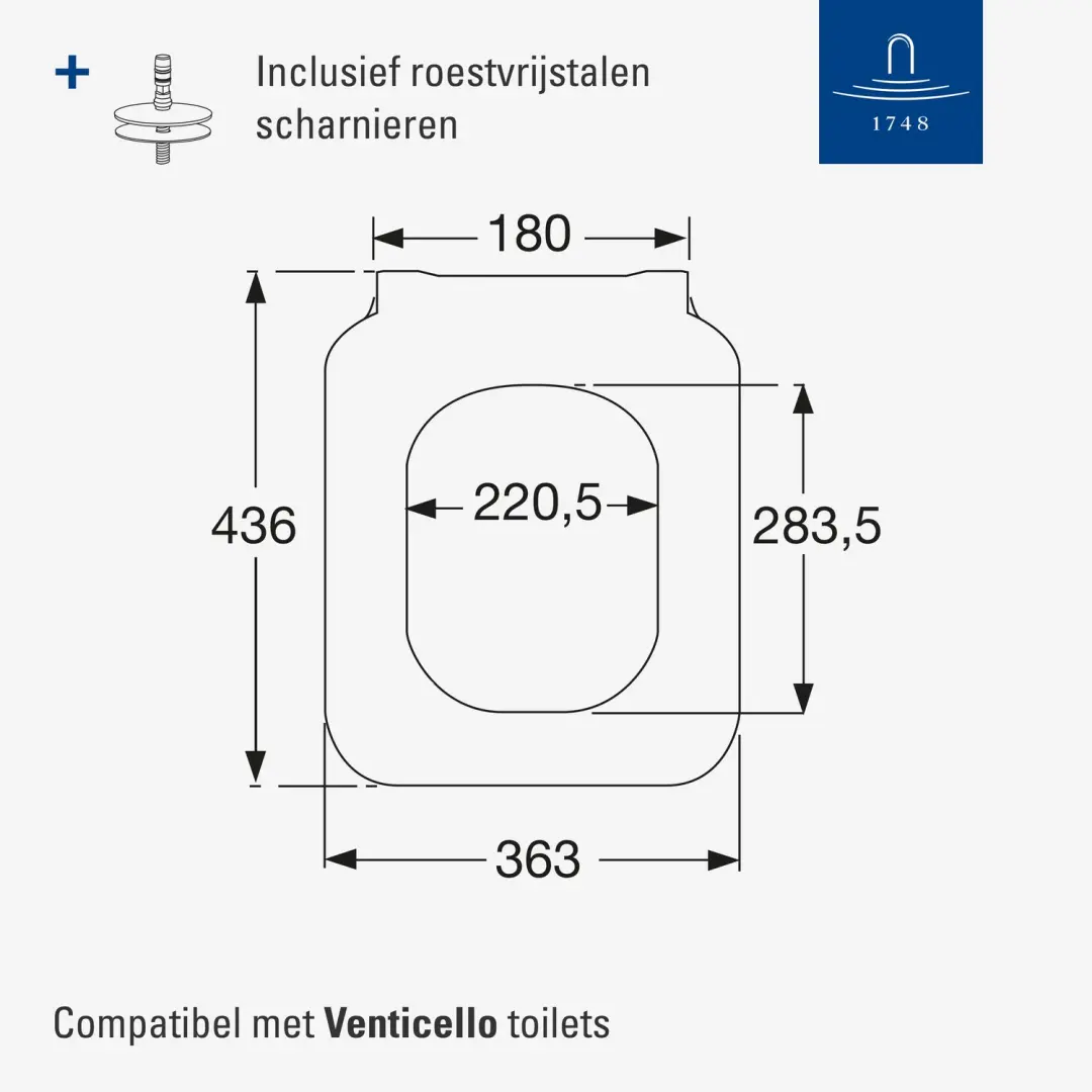 Villeroy & Boch Venticello WC-deksel SlimSeat - Wit - afbeelding 5 van 6