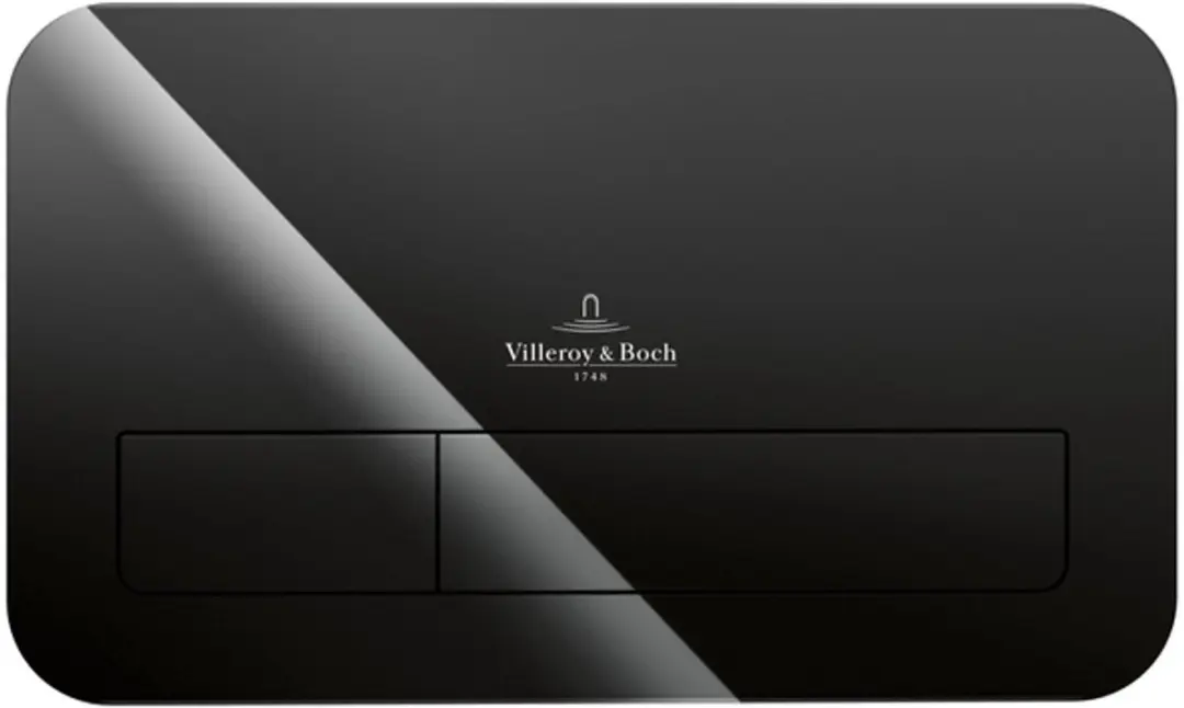 Villeroy en boch Viconnect 2 knops bedieningsplaat glas glossy zwart
