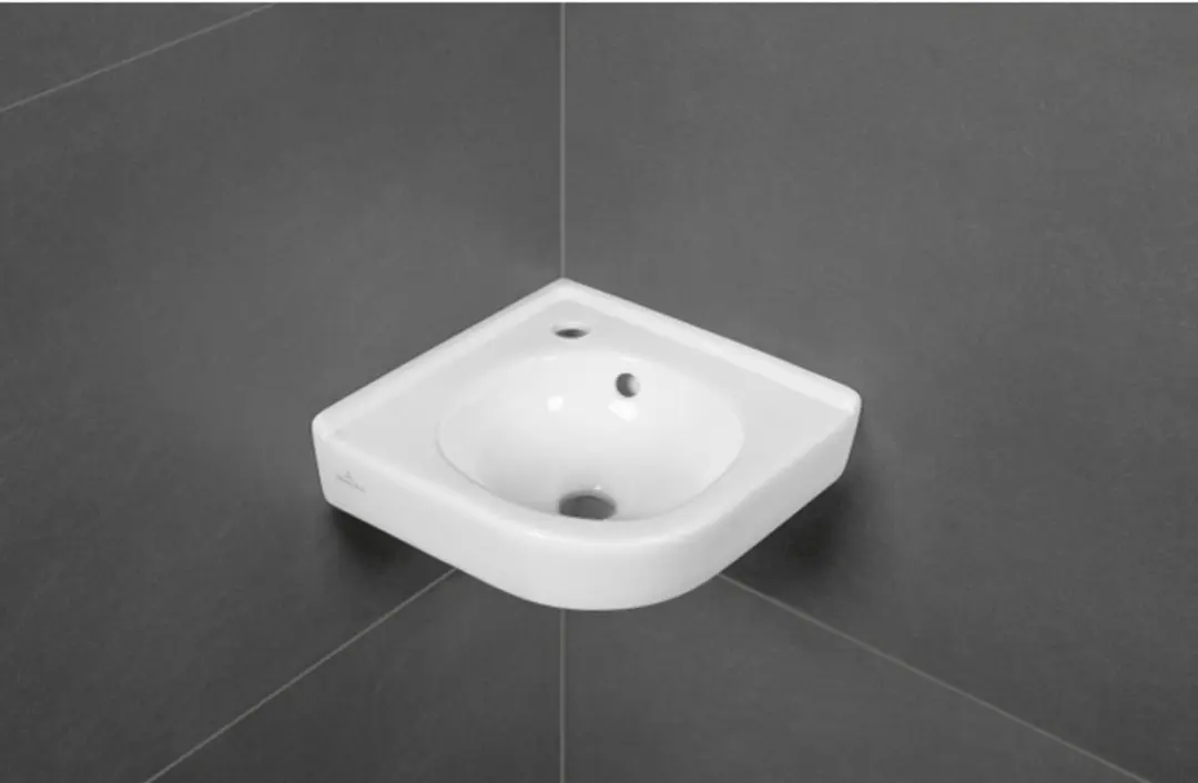 Villeroy & Boch O.novo Hoekfontein 32x32cm - Wit Alpin - afbeelding 2 van 6