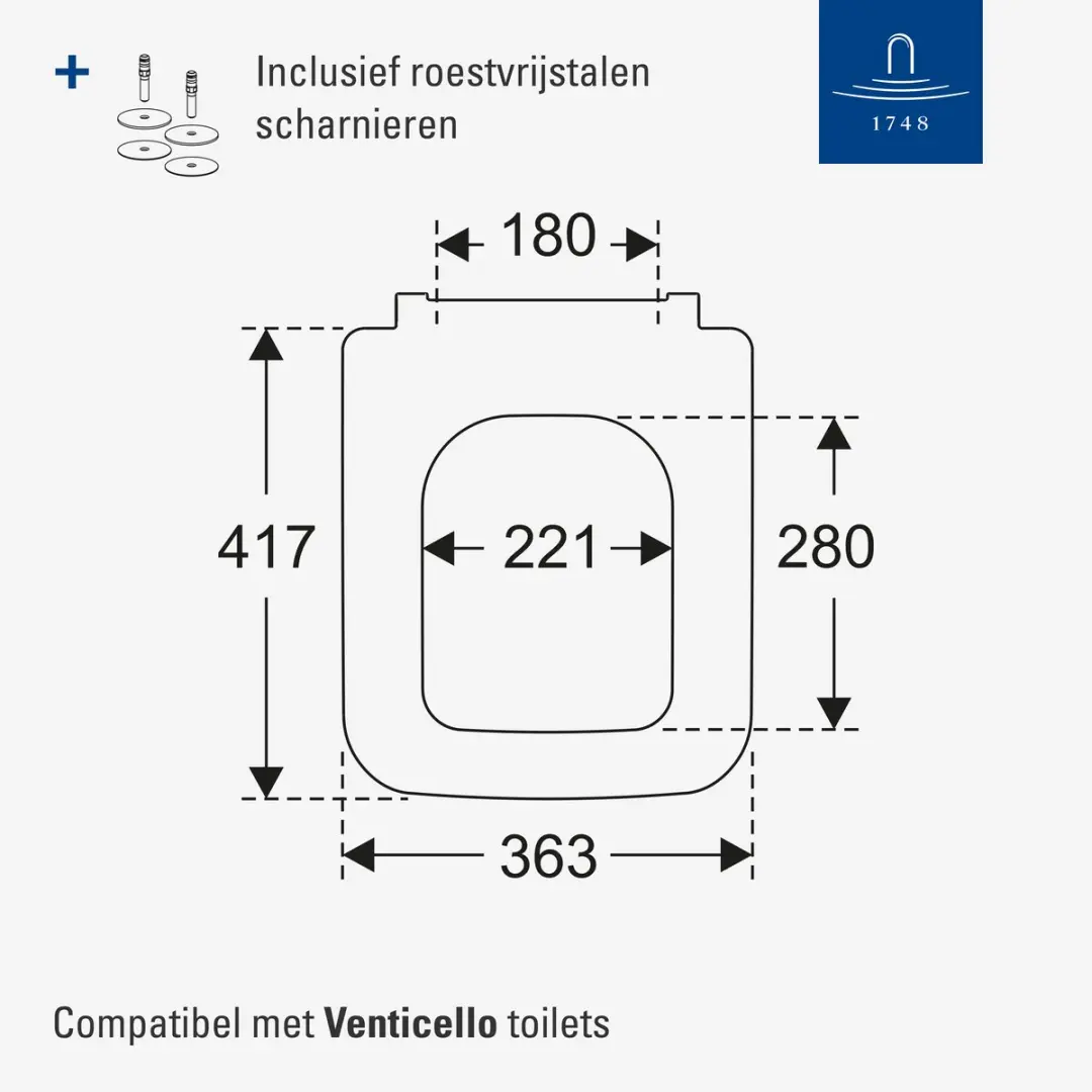 Villeroy & Boch Venticello WC-bril 8M22S101 - Alpine Wit - afbeelding 3 van 6