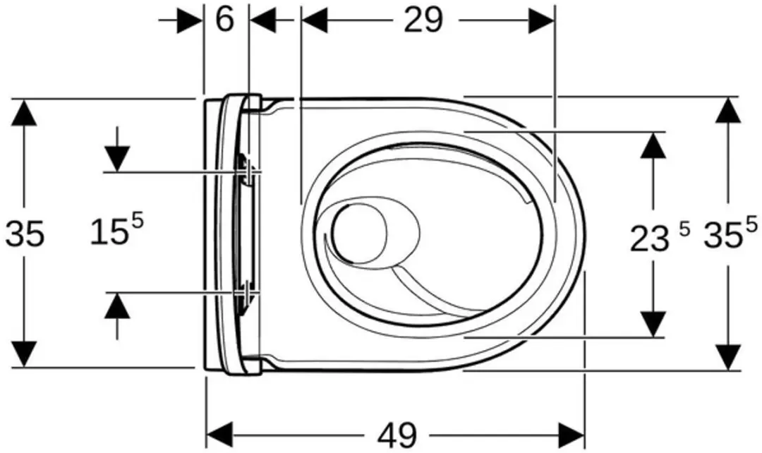 Geberit iCon Hangtoilet 49cm - Mat Wit - afbeelding 3 van 5