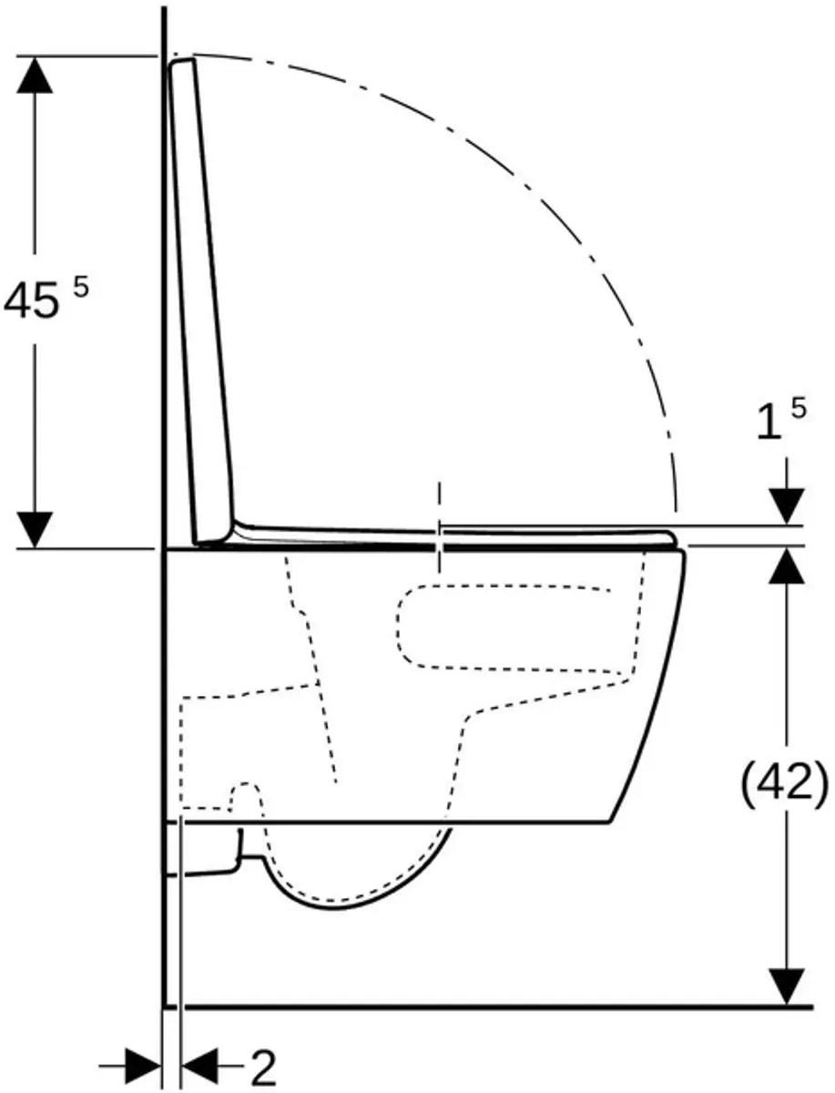 Geberit iCon Hangtoilet 49cm - Mat Wit - afbeelding 4 van 5