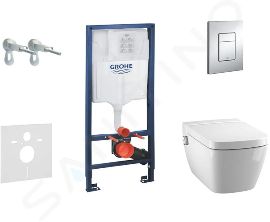 Complete toiletset douche WC + Tece Wc zitting, Skate Cosmo bedieningsplaat, Rim