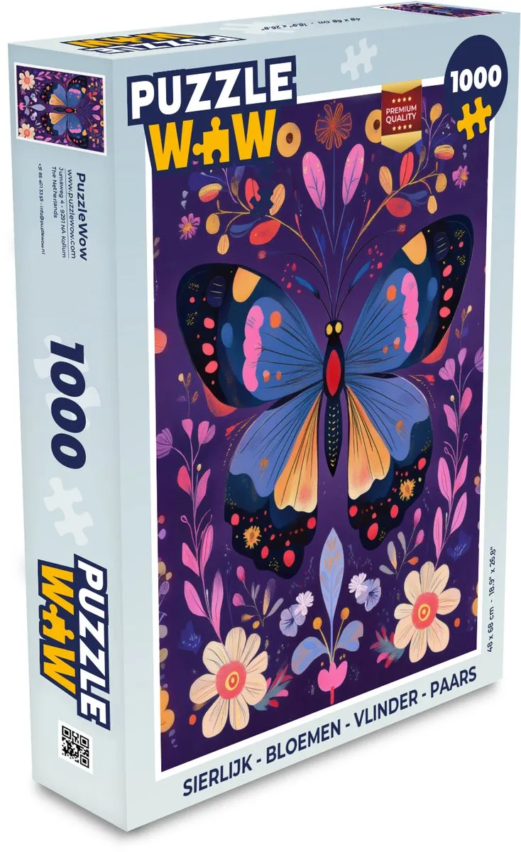 PuzzleWow Bloemen Vlinder Legpuzzel 1000 Stuks