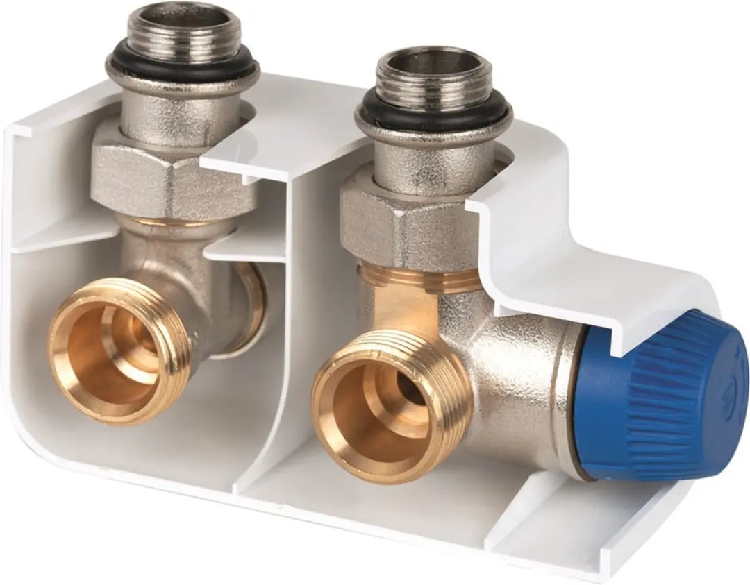 Honeywell Home Therafix-Kombi radiatorafsluiter links wit 1/2" buitendraad x 3/4