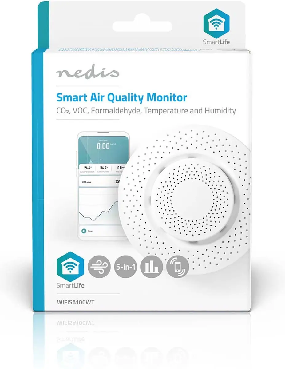 Nedis SmartLife WIFISA10CWT Luchtkwaliteitsmonitor - Wit - afbeelding 6 van 6