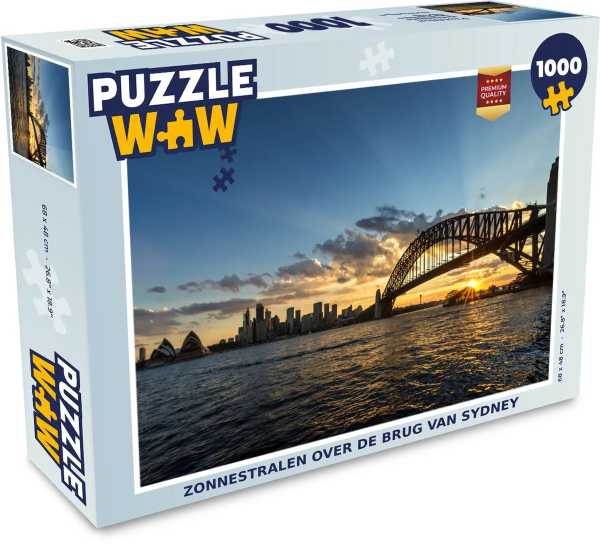 PuzzleWow Legpuzzel Zonnestralen Sydney 1000 Stuks