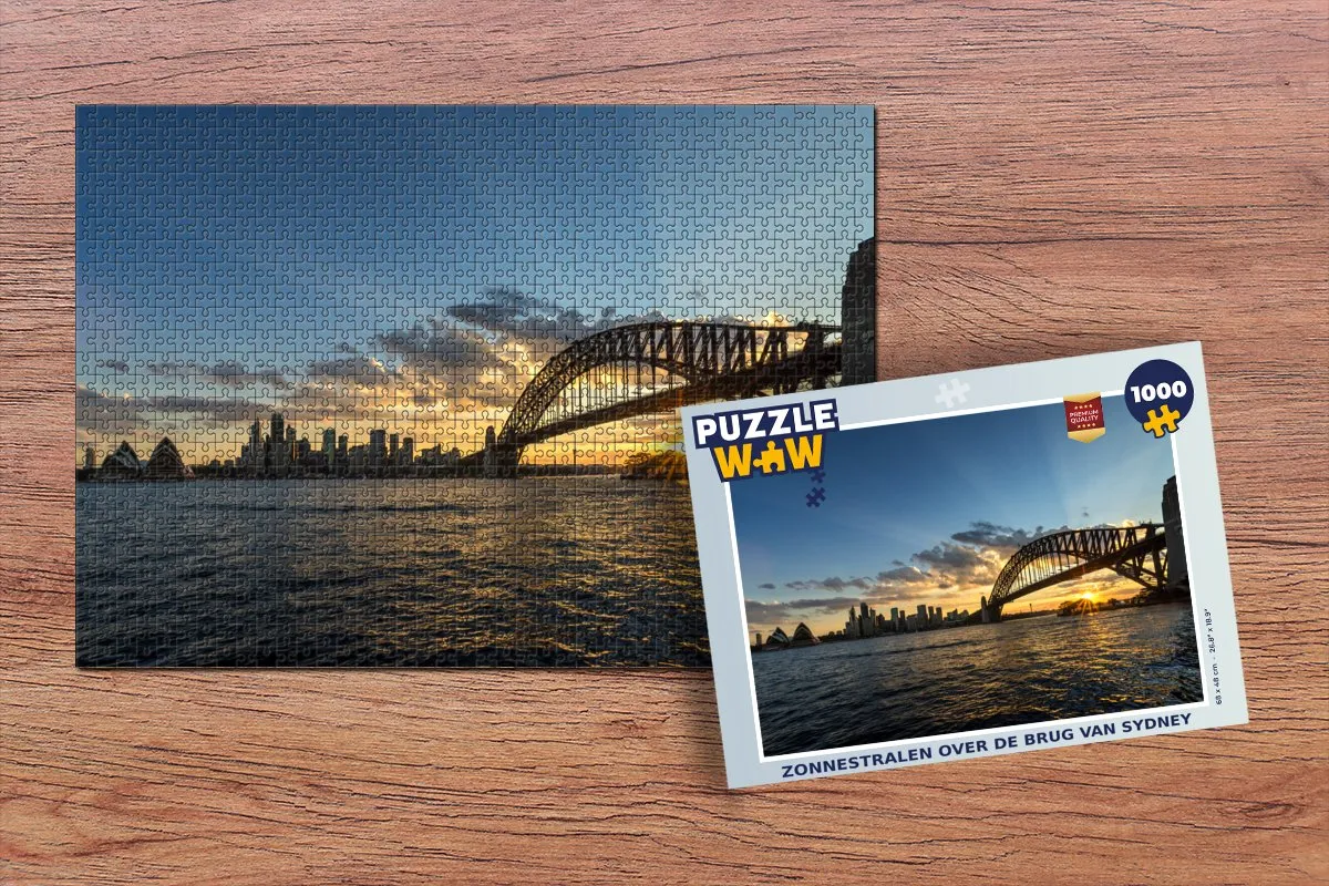 PuzzleWow Legpuzzel Zonnestralen Sydney 1000 Stuks - Multicolor