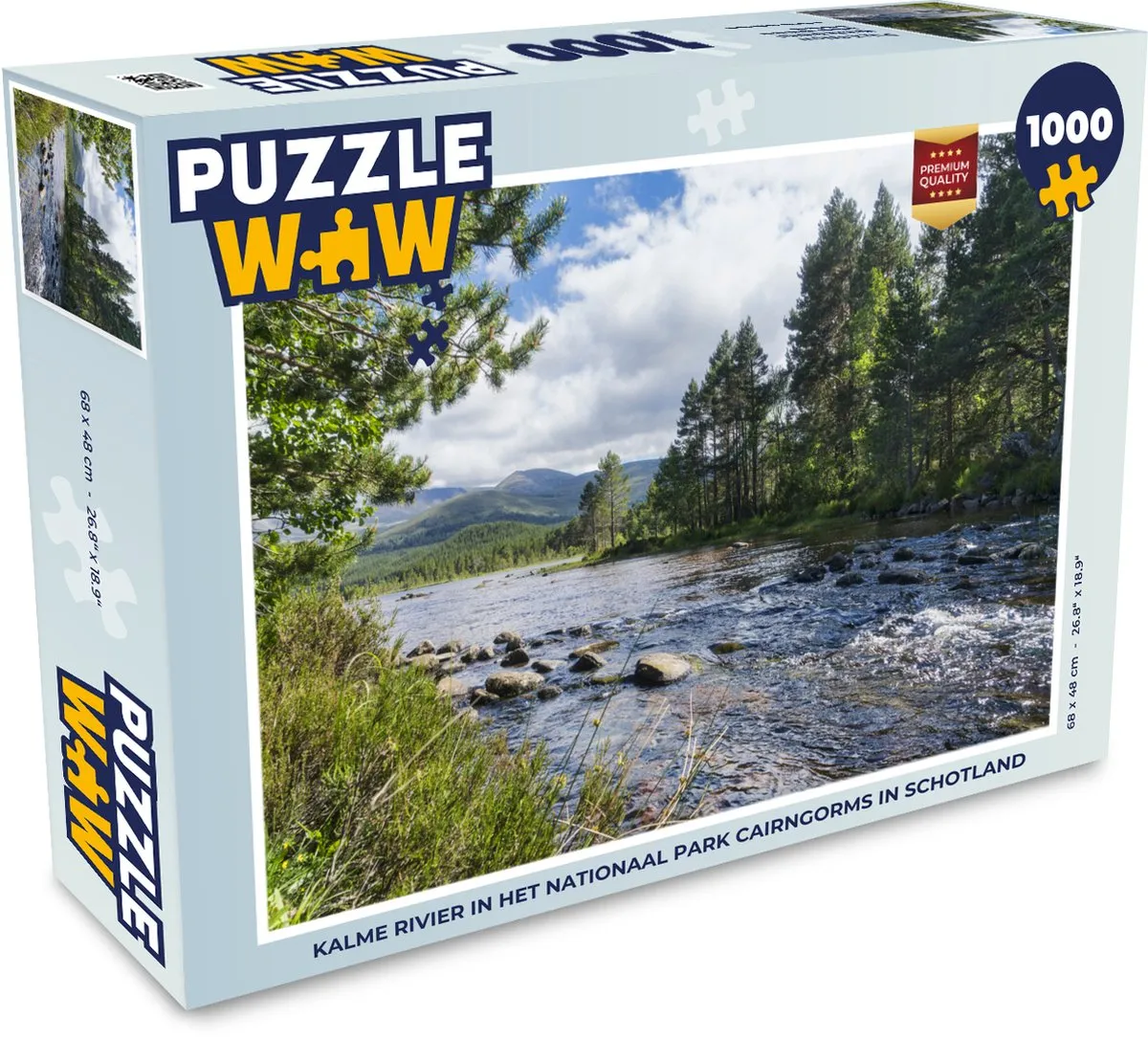 PuzzleWow Legpuzzel Kalme Rivier Cairngorms 1000 Stuks - Multicolor