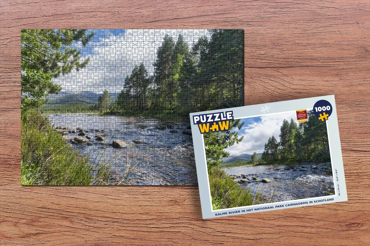 PuzzleWow Legpuzzel Kalme Rivier Cairngorms 1000 Stuks - Multicolor
