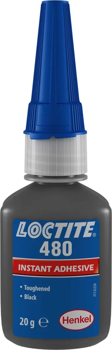 LOCTITE 480 ZWART / 20g is een versterkte, snelhardende instantkleefstof die ide