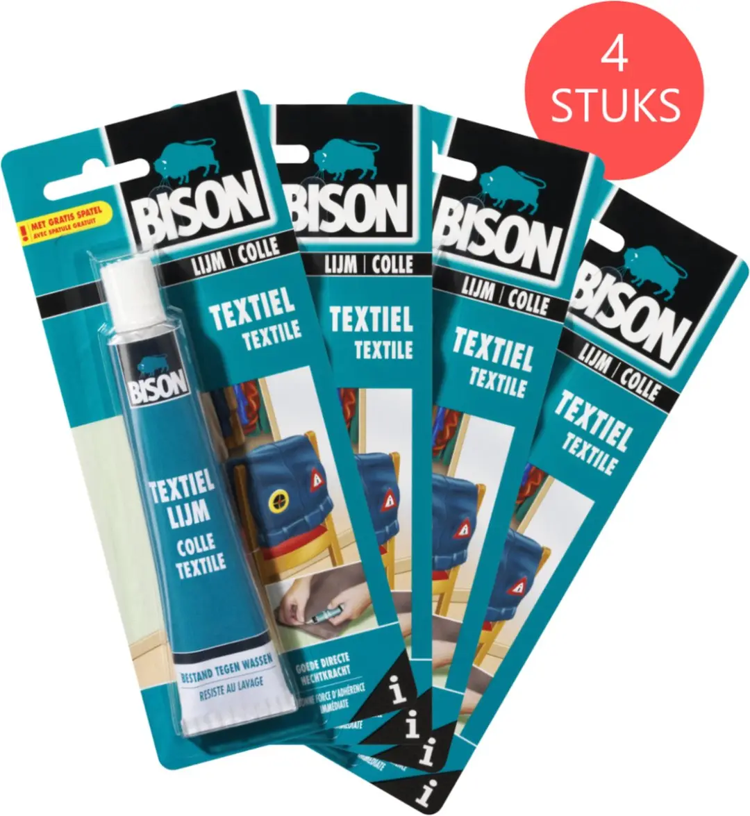 Bison Textiellijm 50ml - 4 Stuks - afbeelding 2 van 2