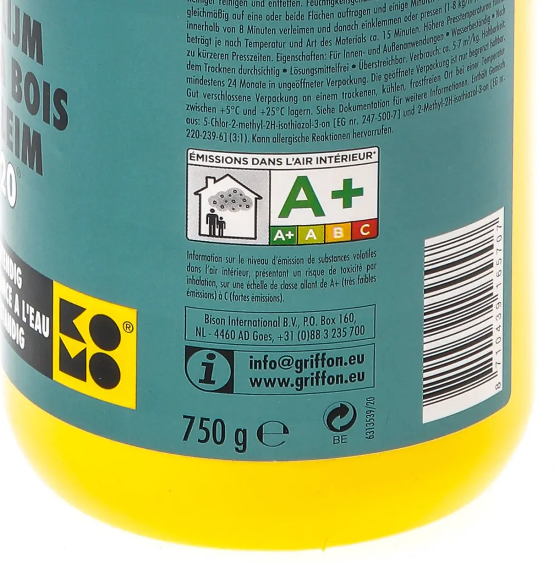 GRIF constructielijm houtlijm, verpakkingseenheid flacon 750 g