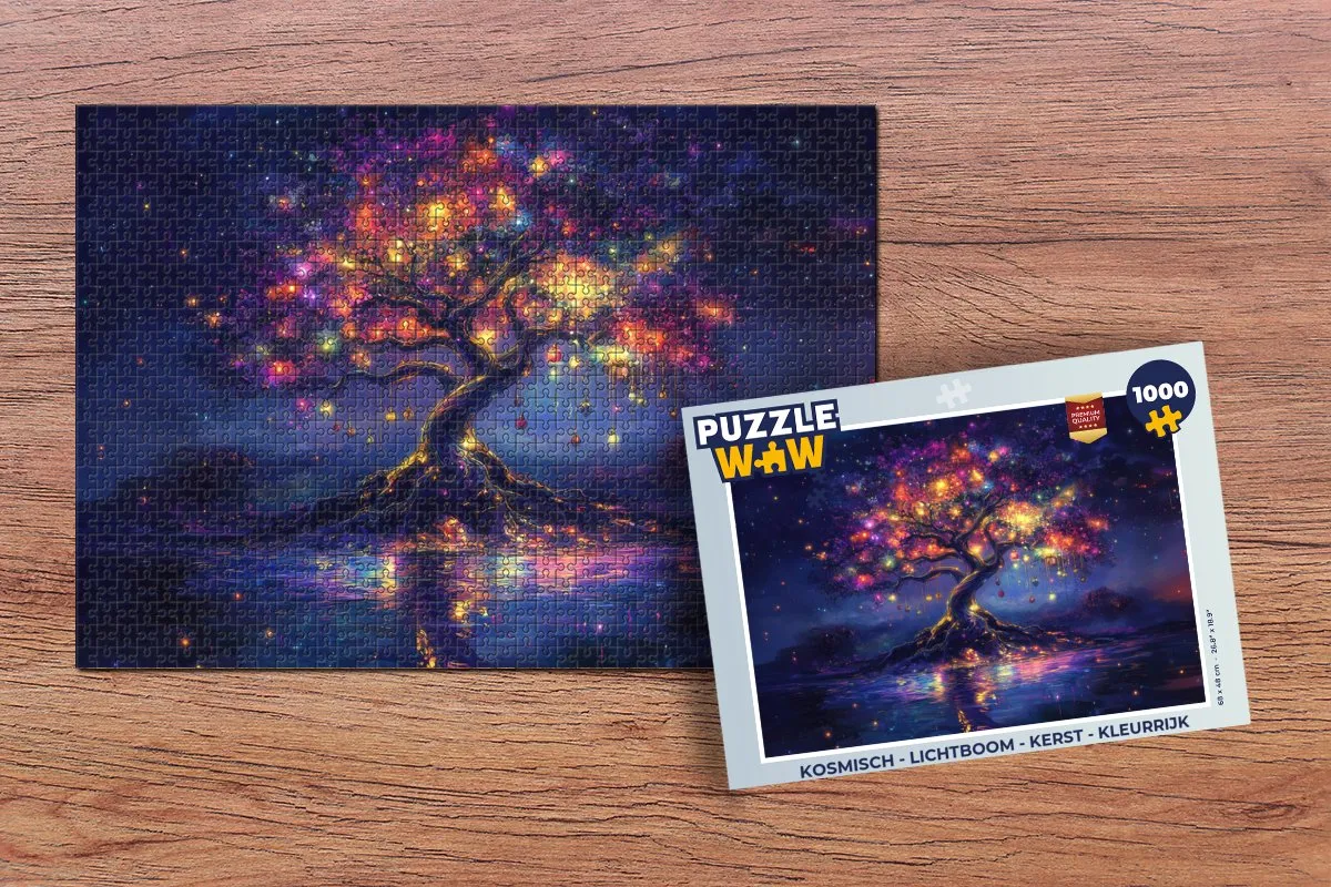 PuzzleWow Kosmische Lichtboom Kerstpuzzel 1000 Stuks - MPN 8721405082720