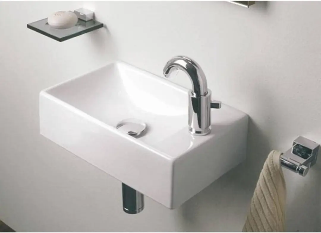 Geberit Sphinx Fontein Serie 420 - 1 Kraangat Wit - afbeelding 3 van 6