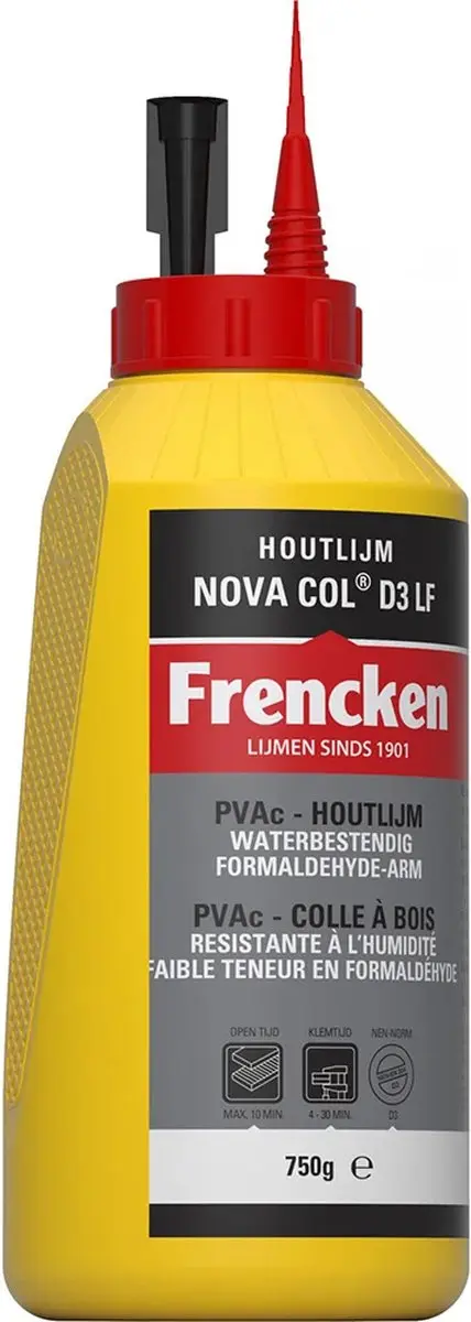 Frencken Novacol D3 Houtlijm 750ml - afbeelding 4 van 4