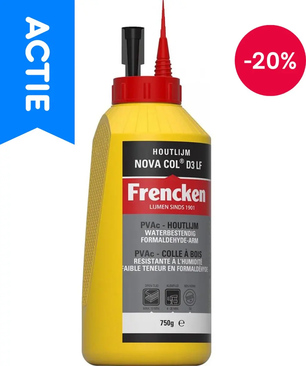 Frencken Novacol D3 Houtlijm 750ml - afbeelding 2 van 4