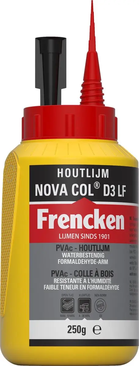 Frencken Novacol D3 Houtlijm Waterbasis 250g - afbeelding 2 van 2