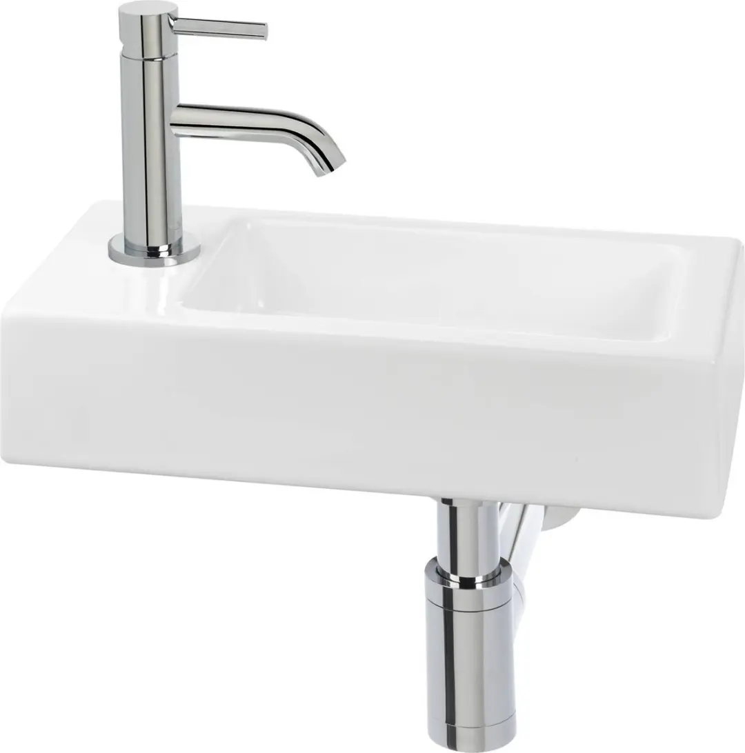 Saqu Trento Toiletfontein Links 36x18cm - Wit - afbeelding 2 van 5