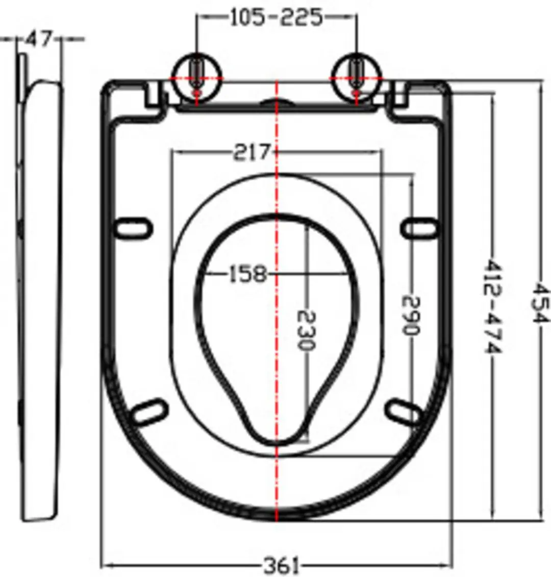 Saqu Touch Double WC Bril 31223160 - Wit - afbeelding 2 van 3