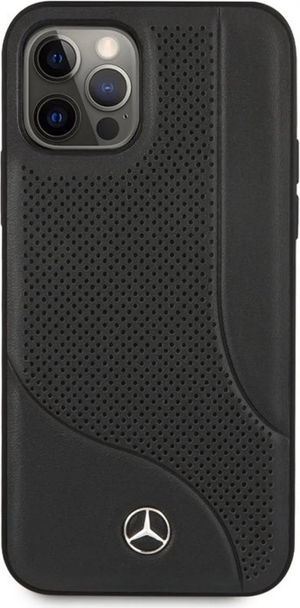Mercedes-Benz Perforated Backcover Hoesje iPhone 12 Pro Max - Zwart