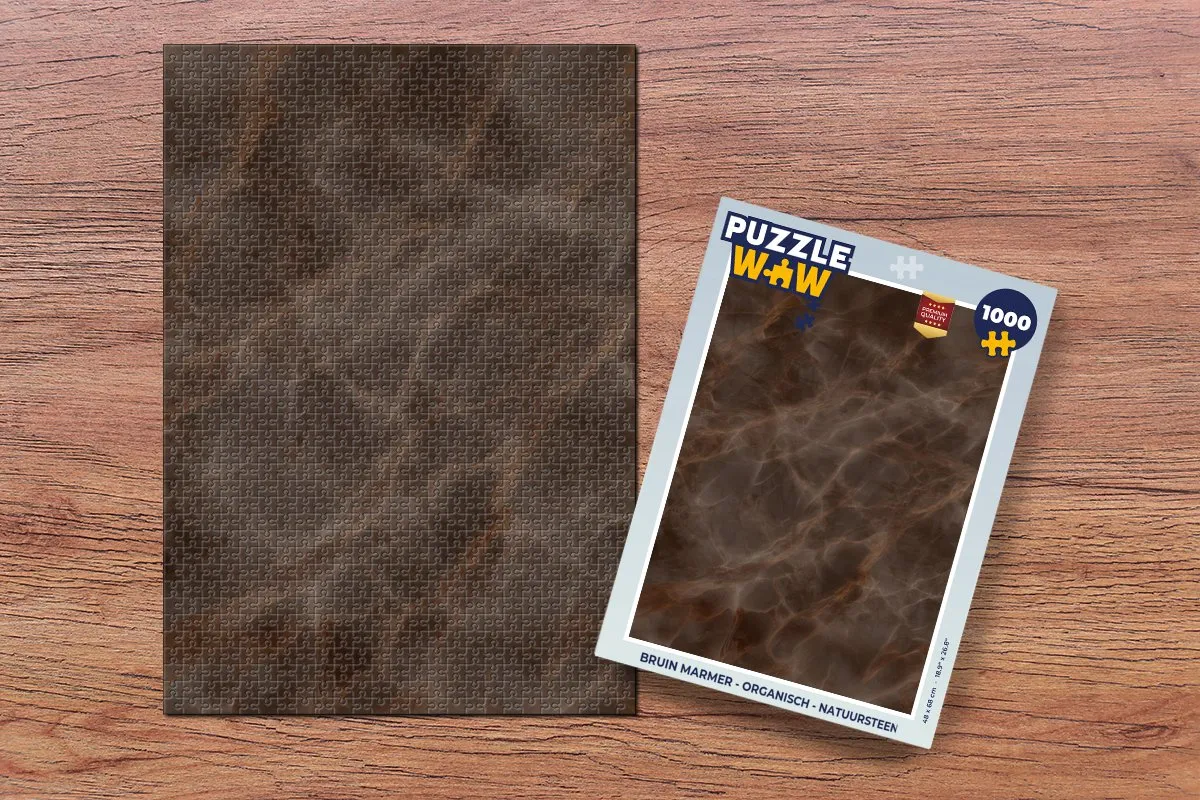 PuzzleWow Legpuzzel 1000 Stuks - Bruin Marmer
