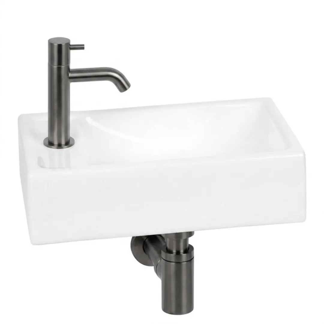 Saqu Rise Fontein 40x23x10cm Glanswit - afbeelding 2 van 4