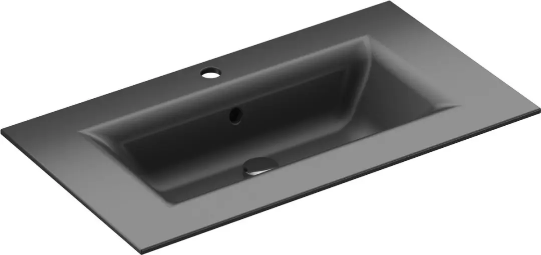 Saqu Fluente Wastafel 1 bak 1 krg 81x46x1 cm Mat Zwart