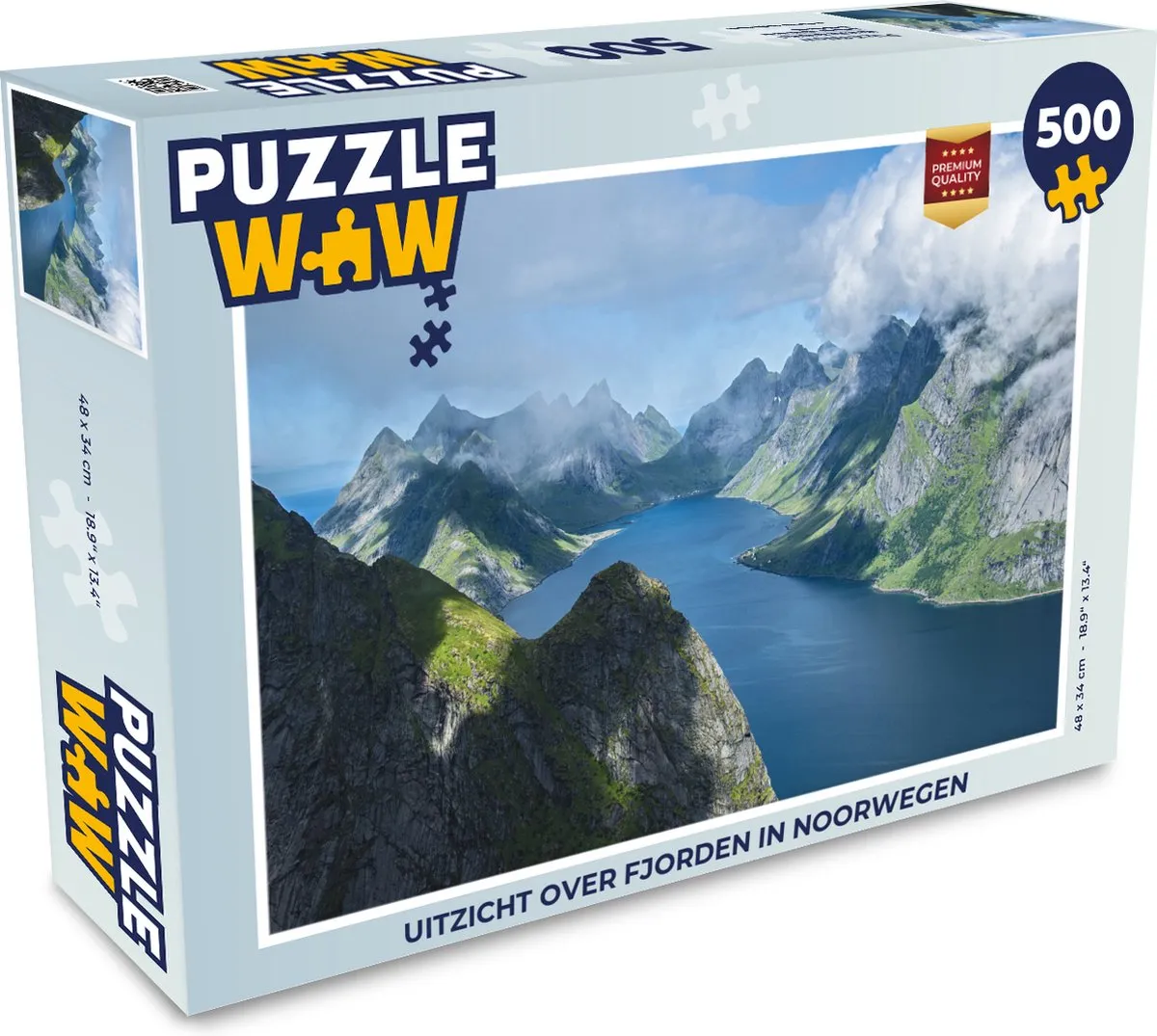 PuzzleWow Legpuzzel Fjorden Noorwegen 500 Stuks