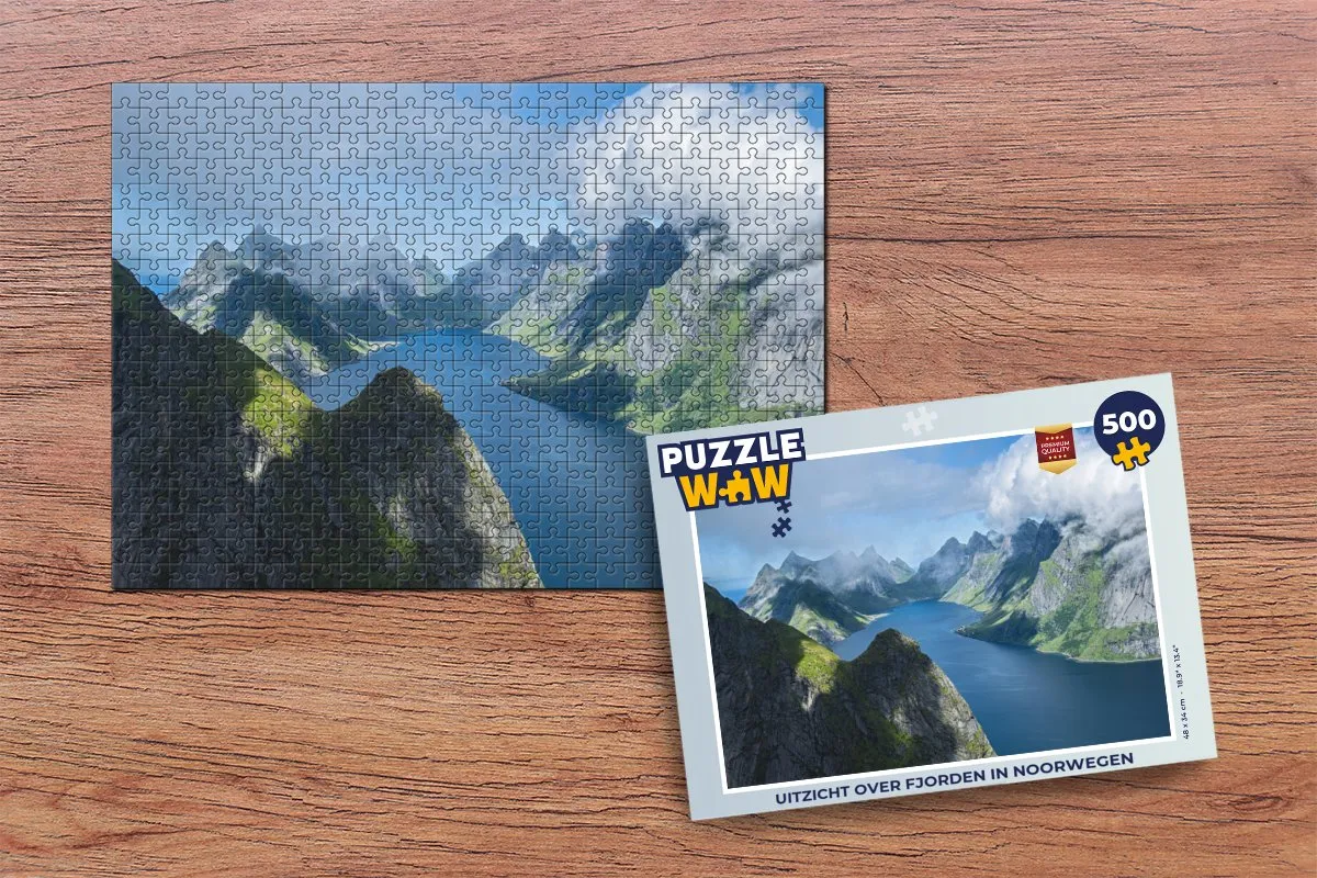 PuzzleWow Legpuzzel Fjorden Noorwegen 500 Stuks - Multicolor