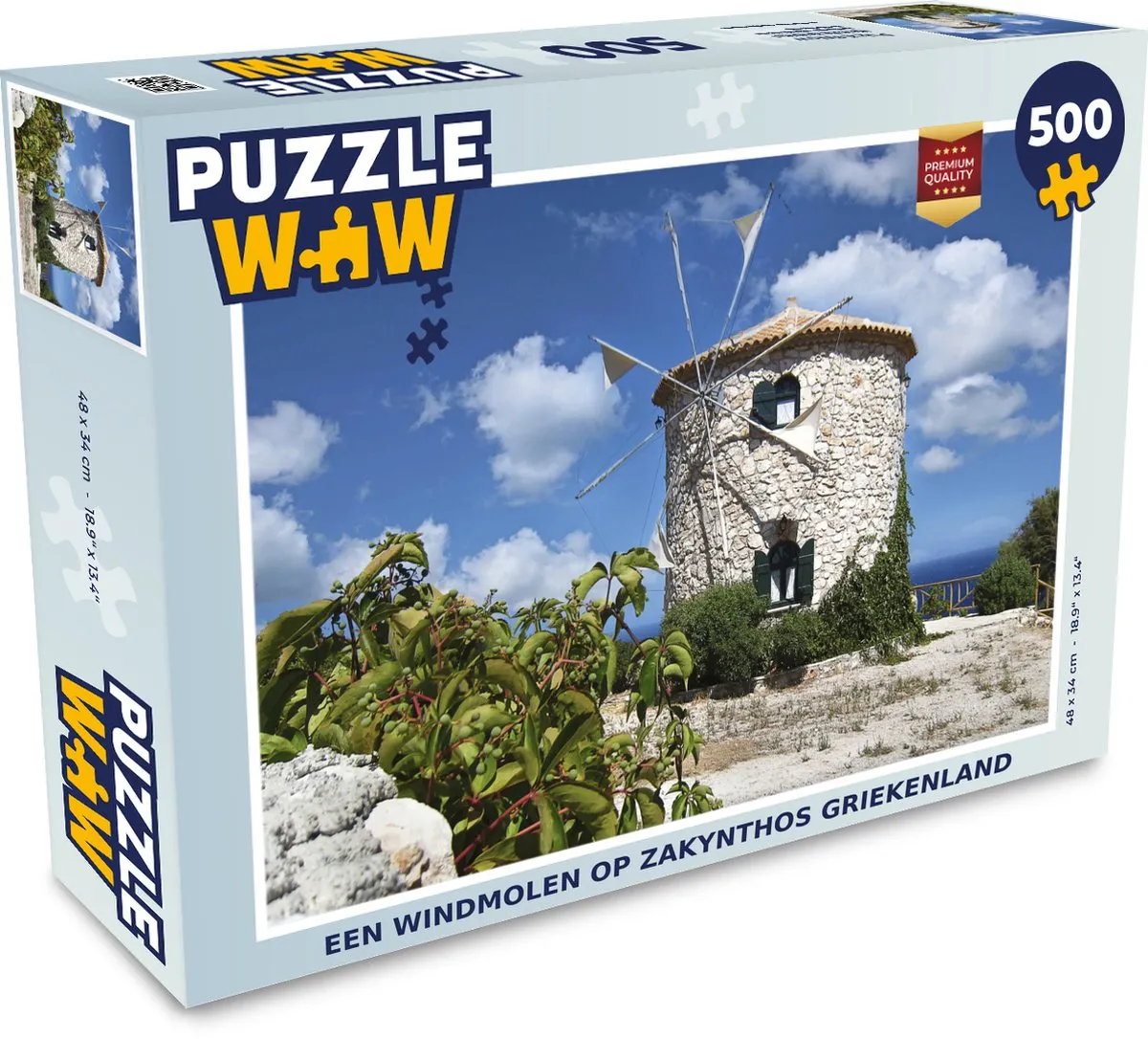 PuzzleWow Zakynthos Windmolen Legpuzzel 500 Stuks