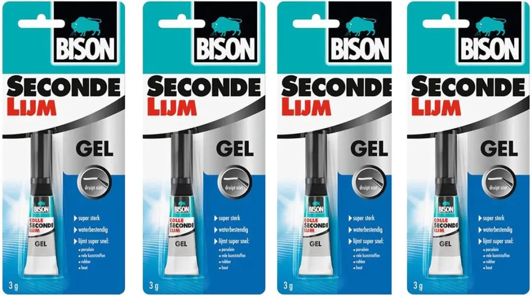 Bison® Secondelijm gel 3gr 4 stuks
