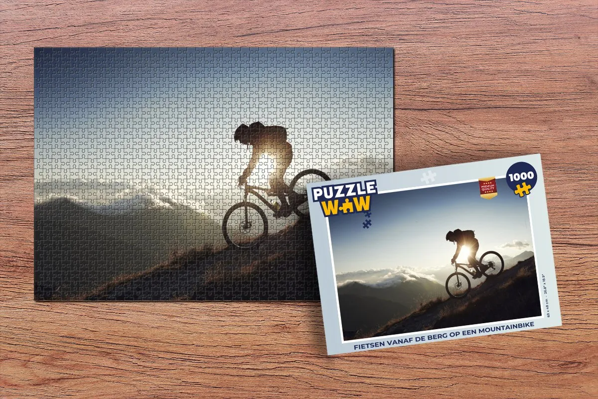 PuzzleWow Fietsen op een Mountainbike Legpuzzel 1000 Stuks