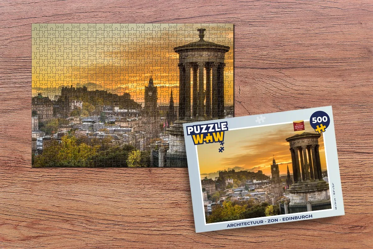 PuzzleWow Architectuur Edinburgh Legpuzzel 500 Stuks - Multicolor