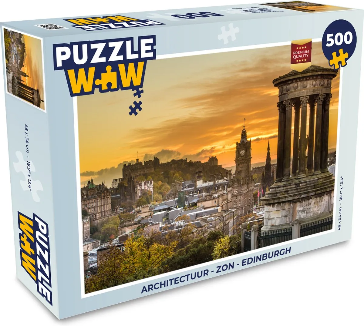 PuzzleWow Architectuur Edinburgh Legpuzzel 500 Stuks - Multicolor