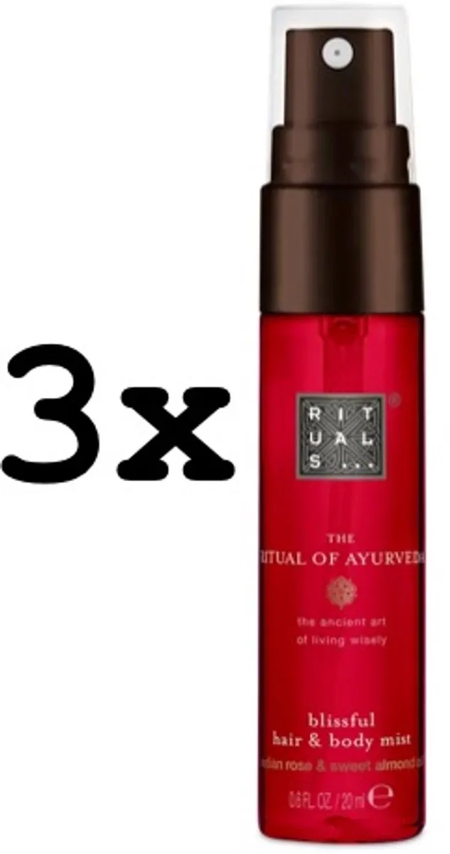 Rituals of Ayurveda Travel Hair & Body Mist - 3x20ml