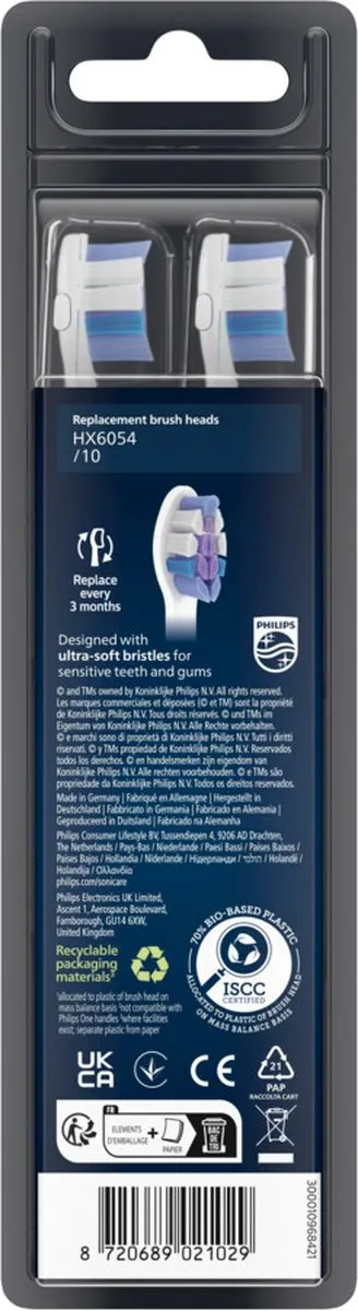 Philips Sonicare Optimal Sensitive HX6054/10 Opzetborstels - 4 Stuks