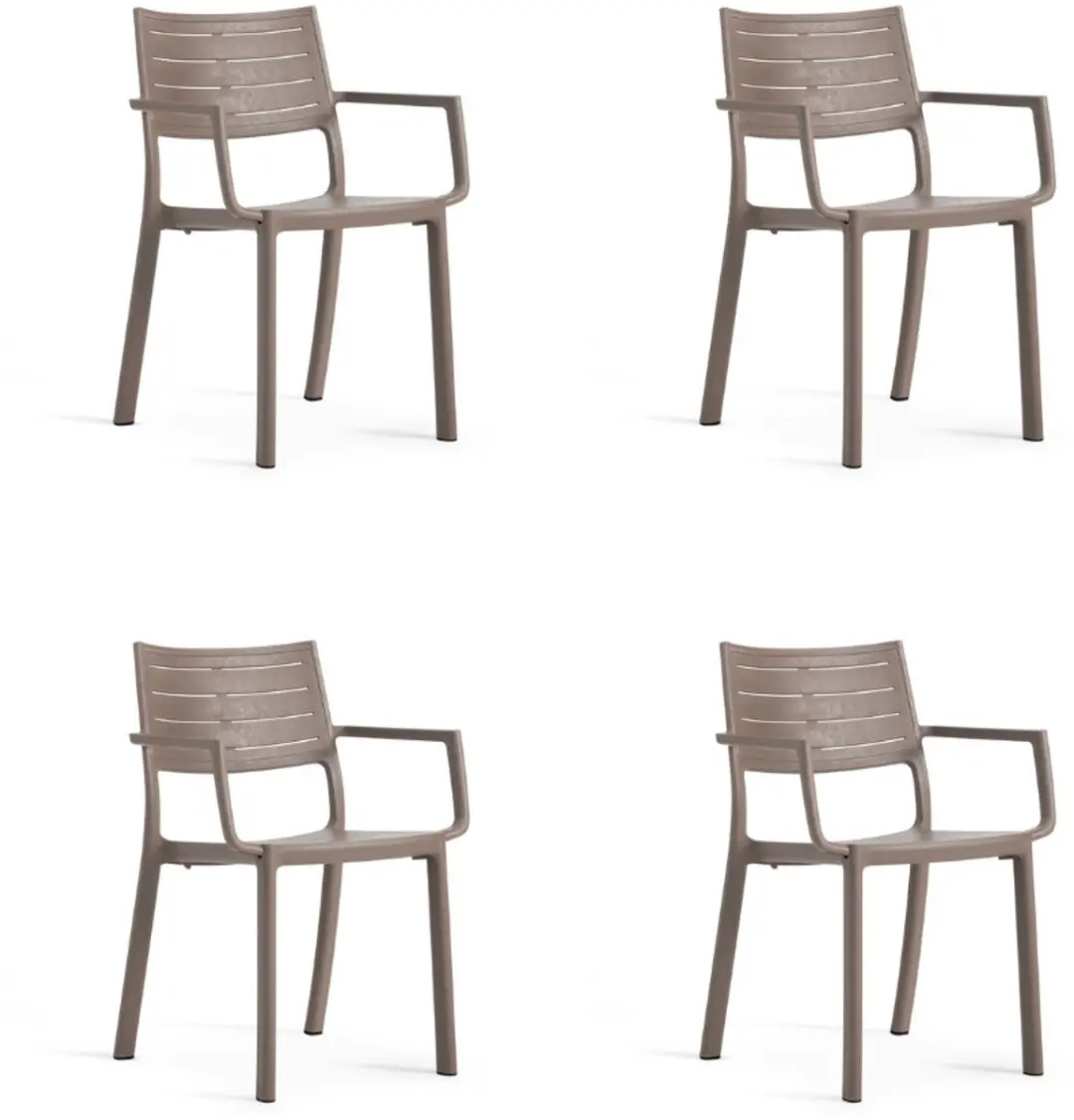 Keter Metaline tuinstoel - 4 stuks - 53,3x60,2x81,3 cm - Bruin